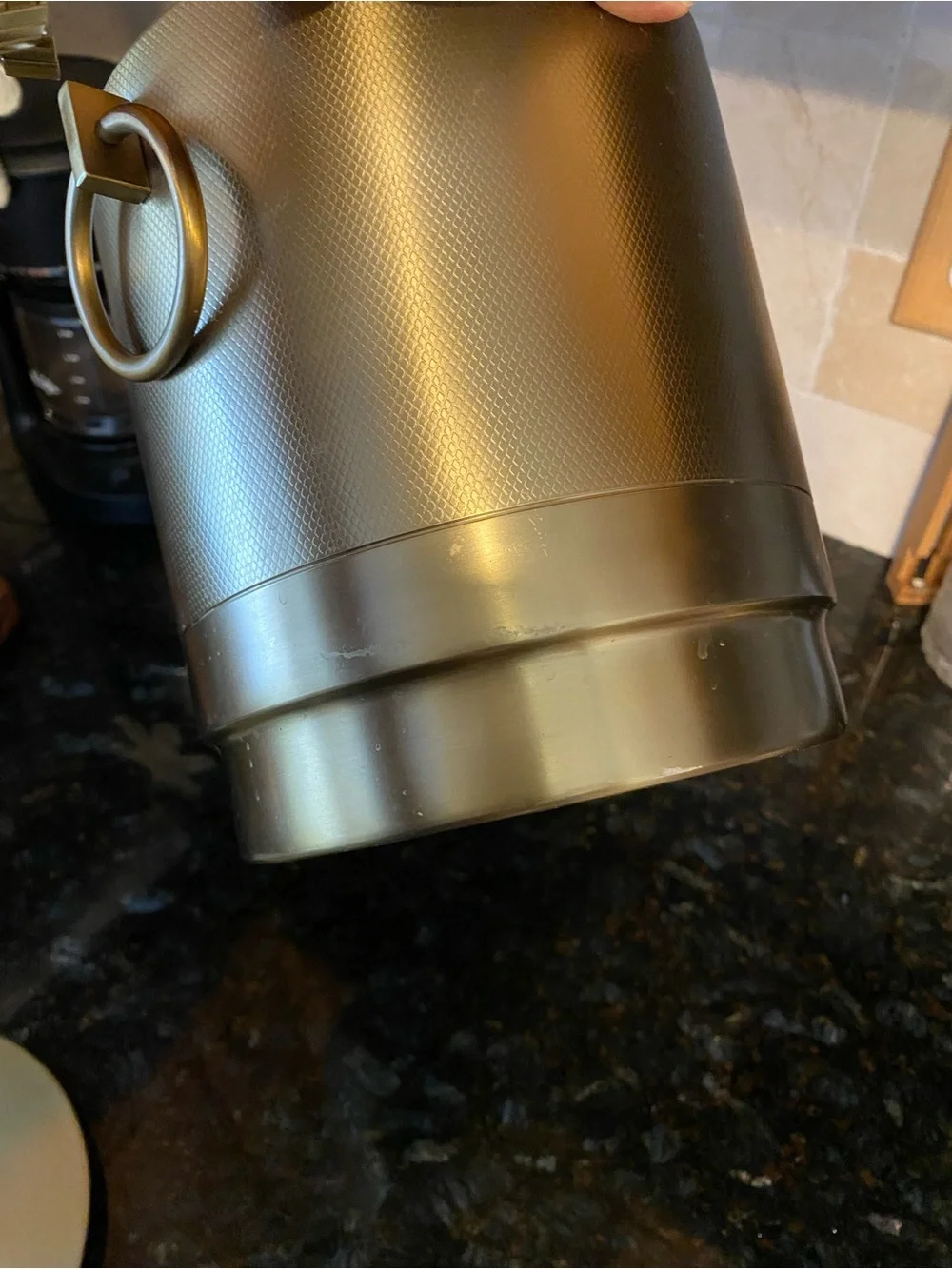 Crate and Barrel X Fryed Gold Ice Bucket and Tongs EUC